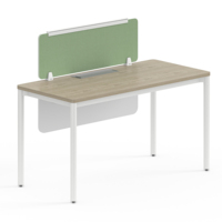 Bureau de travail modulaire flexible extensible avec écran de confidentialité en tissu et gestion des câbles