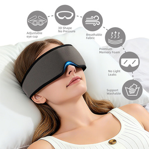 Masque pour les yeux personnalisé avec logo, en maille 3D, en mousse à mémoire de forme, réutilisable, lavable, respirant, confortable, avec des coussinets amovibles, bloque <span class=keywords><strong>la</strong></span> lumière - Product Image 5