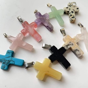 Nuovi prodotti pietre curative croce collana ciondolo di cristallo per la creazione di gioielli - Product Image 4