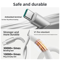 Câble de données tressé en nylon BWVV 60W à charge rapide avec connecteurs Type-C pour iPhone 15/16/17 certifié CE/FCC