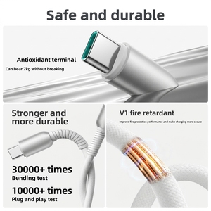 Câble de données tressé PD à charge rapide 60W avec connecteurs USB-C pour téléphones mobiles 15, 16, 17 - Product Image 5