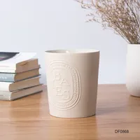 Eco-Friendly Matte Embossed Logo Candle Vessels Container