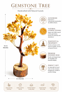 Handmade Yellow <b>Crystal</b> Money <b>Tree</b> Natural Gemstone Bonsai Decorative Stone <b>Tree</b> Feng Shui Desk Ornament - Product Image 3