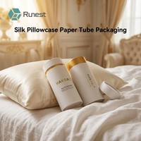 Emballage en tube de papier pour taie d'oreiller en soie personnalisée, boîte cadeau cylindrique de luxe, fabricant de textiles de maison en gros, logo personnalisé