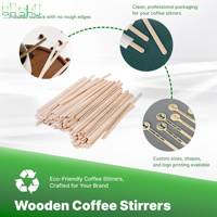 Boîte en papier kraft personnalisée, emballage écologique jetable, bâtonnets à café en bois de qualité supérieure, cuillères à thé