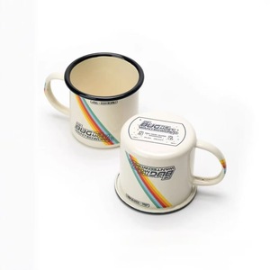 Tasses en émail de camping personnalisées <span class=keywords><strong>avec</strong></span> logo, 350 ml/12 oz, en acier métallique moucheté, <span class=keywords><strong>avec</strong></span> poignée, pour café et lait, vente en gros - Product Image 2