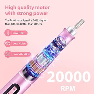 Professional Cordless <b>Nail</b> Drill Buffer Machine Digital Display 5-Speed F/R USB Portable Efile 20000 RPM Electric <b>Nail</b> Care Kit - Product Image 2