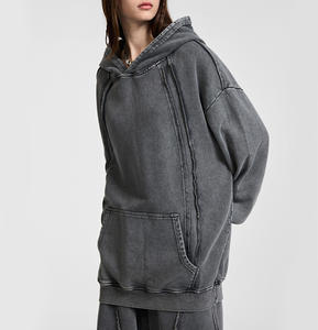 <span class=keywords><strong>Sweat</strong></span>-shirt surdimensionné personnalisé en patchwork OEM, lavage à l'acide, fabricant, haute qualité, vintage, 420 g/m², coton French Terry, <span class=keywords><strong>sweat</strong></span>-shirt à <span class=keywords><strong>capuche</strong></span> - Product Image 5