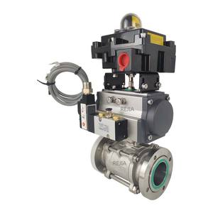 Vanne à boisseau sphérique à vide à bride GU à plate-forme haute en trois parties Test d'hélium à vide élevé Acier inoxydable 304 - Product Image 2