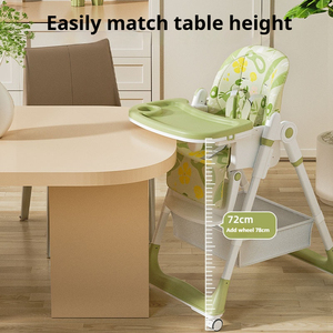 Nueva <span class=keywords><strong>Mesa</strong></span> de Comedor Plegable para Bebés, Ajustable, Convertible, Portátil, 3 en 1, Diseño Moderno - Product Image 3
