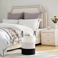 Panier à linge sale en corde de coton tressée - Articles ménagers - Panier de rangement pour jouets - Panier de rangement en tissu pour salon et chambre