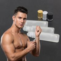 Bouteille en verre givré transparente de luxe vide pour huiles essentielles, flacon roll-on 10 ml, imprimable sérigraphié, vente en gros