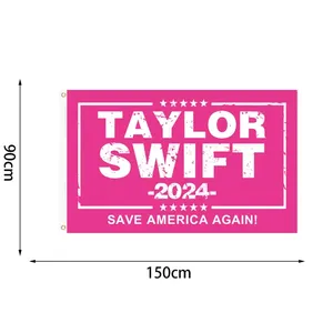 Özel dayanıklı polyester fabrika fiyat bayrağı 3*5 ft Taylor mavi arka plan