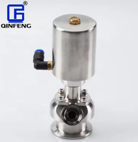 Válvula de muestra neumática industrial 1/2/316L de acero inoxidable aséptico con abrazadera higiénica de 304 "-2" de tamaño personalizado de alta calidad