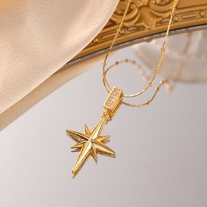 Collar de Acero de Titanio North Star con Microincrustaciones de Zirconia, Diseño Único, Collar Clavicular para Mujer - Product Image 3