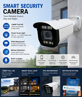 Caméras de surveillance de vision nocturne 2560p en gros, 4 millions de pixels, avec alarme push, alimentation PoE, caméras bullet intérieures/extérieures avec prise audio