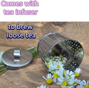 Set <span class=keywords><strong>da</strong></span> Tè Turco Vintage con Teiera Smaltata, Infusore, Tazze e <span class=keywords><strong>Bicchieri</strong></span> per Feste, Design Floreale, Origine Cina (Bianco-Oro) - Product Image 4