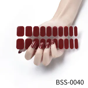 Wholesale LED Semi Cured Gel Nail Wraps Custom Package Gel Nail Stickers New Arrival Styles Nail Strips With UV Lamp