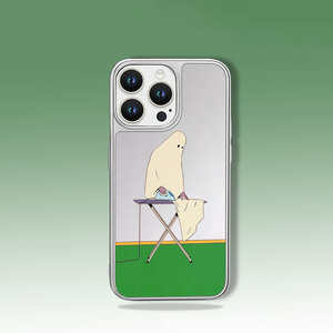 Funda para Teléfono Plateada de Alta Calidad, Apta para iPhone 17 16 15 14 13 Pro Max, Funda con Espejo Etéreo y Tranquilo - Product Image 1