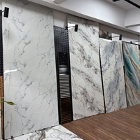 Panel Dinding Lembaran Marmer PVC UV Tahan Air Ramah Lingkungan Ukuran 1220x2440mm untuk Penggunaan Luar Ruangan, Perdagangan Bunga & Apartemen