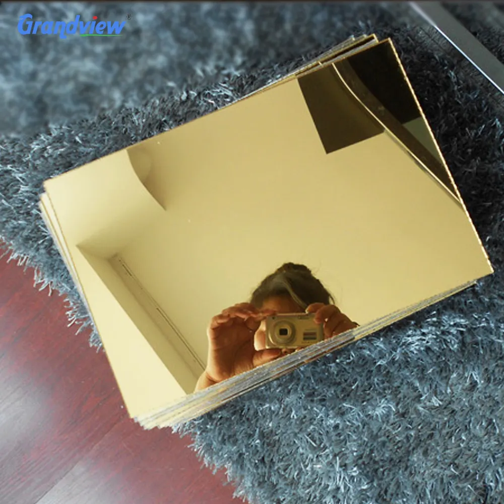 0.5Mm Ultra Thin Clear Plexiglas Mdf Plastic Hoge Impact Goud Spiegel Vel