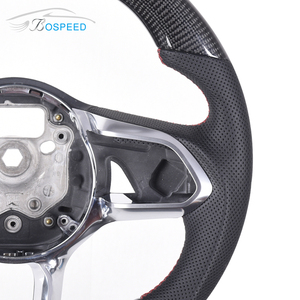 Volante de fibra de carbono de cuero negro para <span class=keywords><strong>Jaguar</strong></span> - Product Image 5