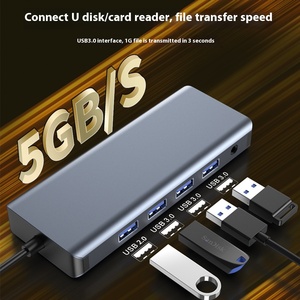 12-in-1 USB3.0 Type-C Docking Station Hdmivgausb Multi-<strong>Interface</strong> 4K HD Converter Network Port Stock <strong>USB</strong> SD <strong>USB</strong> C <strong>USB</strong> 3.0