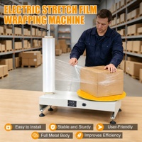 Machine d'emballage de film étirable électrique 110V/220V, vitesse réglable 40 tr/min, distributeur à axe unique, pour film plastique et boîtes en carton