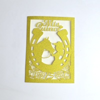Personnalisé fer à cheval paillettes quinceanera laser cut 15 année cartes d'invitation