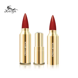 Kaiya Cosmetics New Wholesale Unique Bullet Shape Lipstick Tube Gold Bullet Lipstick Packaging Container