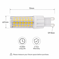 Ampoule LED G9 7W 220-240V Céramique PC 850LM 2700K/3000K/6000K 88SMD 360° Sans Scintillement Lustre Résidentiel CE LVD RoHS