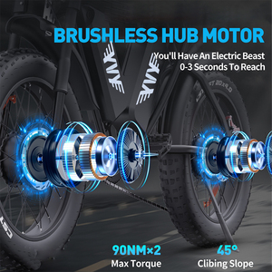 <span class=keywords><strong>Bicicleta</strong></span> Eléctrica Q20Pro de 20 Pulgadas, 52V 40AH, Enduro, MTB, Motor Dual, Batería Doble, Híbrida, Neumáticos Anchos, para Adultos - Product Image 4