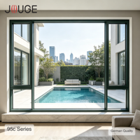 Fenêtre basculante et coulissante en aluminium JOUGE de fabrication allemande, épaisseur de paroi 1,8 mm, bande thermique de 44 mm pour projet de villa moderne