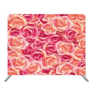 Wedding Flower Series Pink Romantic Rose Stretch 360 Photo Booth Background
