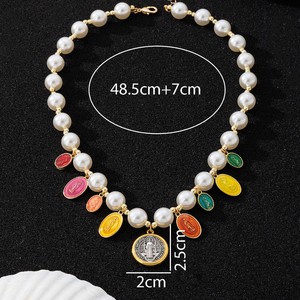Collier Saint Benoît fait main en acier inoxydable étanche et inaltérable, perles et médailles religieuses en fausses perles pour femmes catholiques - Product Image 4