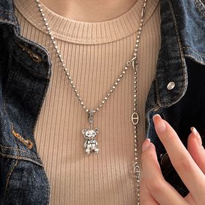 Collar con Colgante de Oso en Plata de Ley S925, Joyería Fina con Dije de Animal para Mujer, Uso Diario - Product Image 3