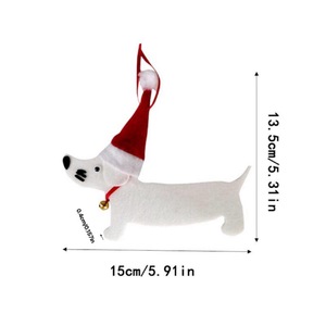 Mignon Noël <span class=keywords><strong>Saucisse</strong></span> Chien Feutre <span class=keywords><strong>Arbre</strong></span> Décoration Écologique Durable 15cm Fête De Vacances Mignon Ornement Usine Directe - Product Image 4