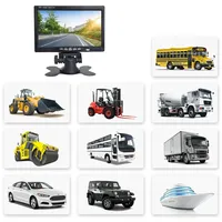 Monitor de Coche Genérico con Conector DC y AV de 12V 24V, Pantalla LCD de 7 Pulgadas para Video, Retrovisor, Cámara de Marcha Atrás, para Camiones y Autobuses