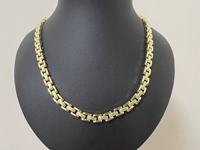 Collier personnalisé en acier inoxydable plaqué or, design classique, avec pendentif Nugget Rollie, pour femmes et hommes, chaîne cubaine