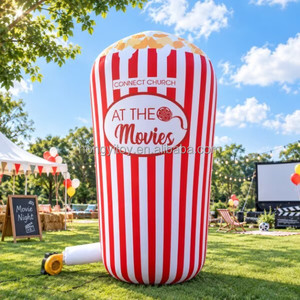 Palomitas de maíz inflables gigantes para publicidad en cines, modelo inflable de comida, globo con forma de botella personalizado - Product Image 1