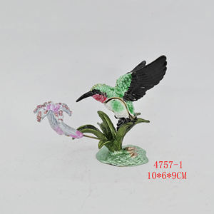 Yeni metal rhinestone kristal kanarya sabah zafer sevimli kuş metal biblo mücevher kutusu üzerinde ayakta - Product Image 6