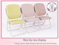 Vente en gros Chaise de formation rembourrée pliable avec tablette d'écriture montée à l'arrière et cadre en métal pour salle de formation Salle de conférence