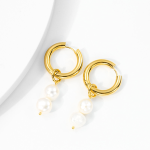 Joyería de perlas con patrón geométrico de moda, chapada en oro de alta gama y personalizada. - Product Image 4