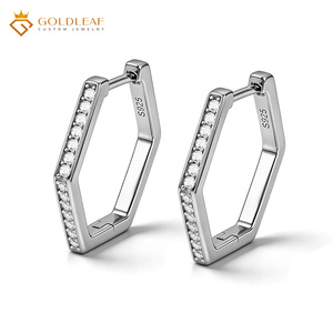 Goldleaf Fashion Moissanite Rose Gold Luxury Earrings 925 Sterling <b>Silver</b> <b>Studs</b> Daily Wear Gift for Women - Product Image 1