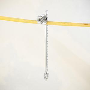 Pendientes de Diamantes de Oro Blanco de 14k para Mujer, Marca Elvora Gems, Diseño Minimalista con Cierre de Mariposa, 2 Pulgadas de Largo, para Boda/Compromiso - Product Image 5