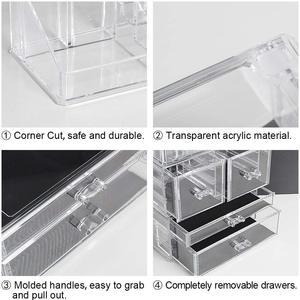Lớn ngăn kéo và đồ trang sức hiển thị 3 miếng Acrylic jewlery hộp lưu trữ mỹ phẩm trang điểm tổ chức - Product Image 3