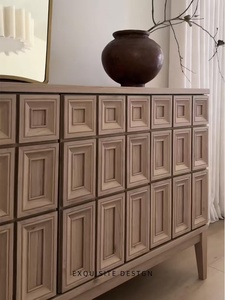 Aparador de piedra de estilo francés moderno, mueble de TV para sala de estar de mediados de siglo, armario de té de almacenamiento montado en la pared, armario de lujo ligero - Product Image 4