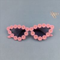 Lunettes de soleil pour enfants tendance, style vintage rétro, œil de chat, lunettes de soleil pour bébés filles, lunettes de soleil pour enfants avec fleur de marguerite
