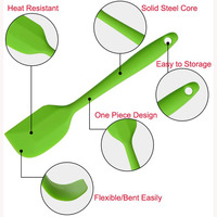 Spatule en silicone de qualité alimentaire, outil de cuisine antiadhésif résistant à la chaleur, spatule de mélange monobloc, ustensile de pâtisserie
