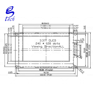 Módulo de Pantalla LCD OLED Original de 3.37 Pulgadas con Controlador SSD1322, Resolución 240x128, Interfaz SPI de Puerto Paralelo de 16 Pines - Product Image 3